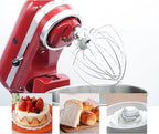 6-Wire Whip Compatible with 6Qt Kitchenaid Tilt Head Stand Mixer, Replacement for Kitchenaid Stand Mixer Attachments and Accessories KN256, Stainless Steel, Dishwasher Safe(1 Pack)
