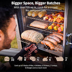 EAST OAK Ridgewood Pro Max Electric Smoker with Leg Kit, Built-in Meat Probe &Side Wood Chip Loader Up to 6× Longer Smokes, Adjustable Temperature Control Smoke More with 725 sq in Cooking Area