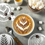 Mandala Cookie Coffee Stencils - 25 Pcs Mandala Latte Art Cookie Stencils for Coffee Cake Bread Decor, Reusable Bread Template for Sourdough Decoration Tools Baking Stencil
