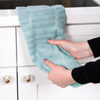 All-Clad Solid & Coordinate Kitchen Towels: Highly Absorbent, Super Soft Long Lasting 100% Cotton, 17" x 30" Tea Towels for Cleaning & Drying Dishes, Pans, Glassware, Countertops, 4-Pack, Rainfall