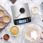 Digital Kitchen Scale 30kg/66lb Large Food Scale for Baking Cooking Stainless Bread Scale with LCD Display Counting Scales for Commercial (Color : Stainless Black)