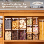 37oz 4PCS Glass Storage Containers with Lids, Glass Jars with Lids Pantry Food Storage Jars, Square Canister For Cookie, Nuts, Snack, Cereal, Candy, LeafTea, Coffee, Spice