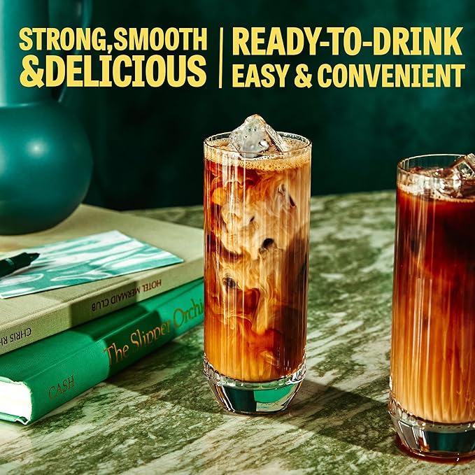 Wandering Bear Organic Caramel Cold Brew Coffee - Strong, Bold, Smooth, Unsweetened, Shelf-Stable, Ready to Drink, Gluten Free, & Vegan Iced Cold Brewed Coffee Drink - 32 fl oz, 3 pack