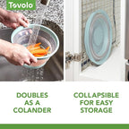 Tovolo Microwave Plate Cover Small in Blue Haze Collapsible Vented Silicone Microwave Splatter Cover, Dishwasher Safe 8 Inch Plate Cover BPA Free Food Guard