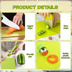 9PCS Montessori Kitchen Tools Cookware Baking Toy, Kids Knife Set for Real Cooking with Cutting Boards, Crinkle Cutte, Y Peeler, Serrated Edges Plastic Toddler Knife Kid Safe Knives