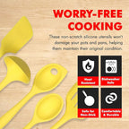 Chef Craft Premium Silicone Kitchen Tool and Utensil Set, 5 Piece, Yellow