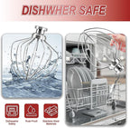 Dishwasher Safe 6 Wire Whisk,Upgrade Real Stainless Steel 6 Wire Whip Attachment for Kitchen aid Mixer,Replace K45WW Whisk Fits Kitchen aid 4.5-5 QT Tilt-Head Stand Mixer,Fast Whipping,No Aluminum