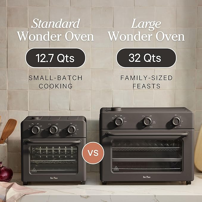 Our Place Wonder Oven | 6-in-1 Air Fryer & Toaster Oven with Steam Infusion | Compact, Countertop Friendly, Fast Preheat, Multifunctional | Air Fry, Toast, Roast, Bake, Reheat & Broil | Blue Salt