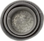 Primitives by Kathy Rustic Style Canisters, Set of 3, Galvanized Metal and Wood