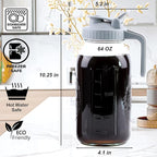 Cold Brew Coffee Maker 32 Oz Mason Jar Cold Brew Pitcher With Strainer 1 Quart Wide Mouth Glass Iced Coffee Maker With Spout Lids Glass Pitcher For Fridge, Sun Tea, Lemonade, Cold Brew