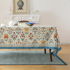 ISAENNE Designer Linen Elegant Table Cloth for Rectangle Table,Colorful Floral Bohemian Tablecloth,Wrinkle Resistant Decor Tablecloths for Dining Thanksgiving Kitchen,55"*79"-Floralsea A