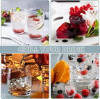 Ice Cube Trays for Freezer 3-Pack - Large Silicone Ice Cube Molds with Stainless Steel Ice Cube Holder Huge Square Ice Trays for Cocktails, Whiskey, and Brandy