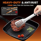 Kitchen Tongs for Cooking,Stainless Steel Spatula Tongs Locking Metal Tongs for Grilling/Barbecue/BBQ,Serving,Buffet,Perfect for Flipping Steak and Fish,Set of 2 (9 & 12 inch)