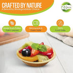 Raj Palm Leaf Bulk Bowls [50-Pack] 4" Round Bowls (10 CASES - 500 PACK) like Bamboo bowls Disposable, Strong, Decorative Compostable Tableware for weddings, Birthday, Camping, Outdoor