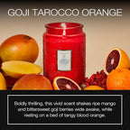 Voluspa Goji Tarocco Orange, Large Candle Jar, 18 oz, 100 Hour Burn Time, All Natural Wicks and Coconut Wax for Clean Burning, Vegan, Poured in the USA