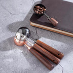 Vintage Coffee Measuring Spoon - 304 Stainless Steel, Coffee Scoop,10g Capacity, Walnut Handle - Perfect for Coffee, Tea, and More (Silver)