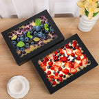 Cookie Boxes,14x10x2.5 Inch Large Bakery Boxes with Window for Pies Chocolate Strawberries Muffins Donuts Pastry Dessert Christmas(Black, 14 * 10 * 2.5inch/24pcs)
