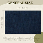 KXN Placemats Set of 8, Dual-Layer Thickened Faux Linen Table Mats, Heat Resistant & Wrinkle-Free, Machine Washable Cloth Place Mats for Kitchen Dining Indoor Outdoor (Navy Blue)