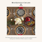 MACKENZIE-CHILDS Enamel Dinner Plate, Decorative Dinnerware Plate, 10 Inches, Black Tartan