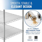 Sterling Shelf Liners for Wire Shelf System: Set of 4 in Graphite: 14 x 36 inch: Plastic Wire Shelving Mats