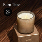 LAFCO New York Fall Classic Candle, Pumpkin Seed & Sandalwood - 6.5 oz - 50-Hour Burn Time - Reusable, Hand Blown Glass Vessel - Made in The USA