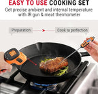 ThermoPro Temperature Gun, Infrared Thermometer Gun with Laser Pointer, Meat Thermometer Digital with Super Long Probe, Food Thermometer for Cooking, Laser Thermometer Gun -58℉-1022℉ Not for Human