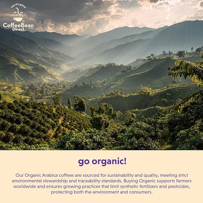 Coffee Bean Direct Organic Fair Trade Dark Sumatra Mandheling, Whole Bean Coffee, Dark Roast, 1 Pound Bag (Pack of 1)
