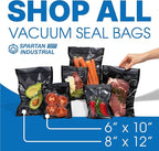 Spartan Industrial 8" X 12" Vacuum Seal Bags - 500 Count BPA-Free Food Storage Bags for Marinating, Freezing, Sous Vide Cooking