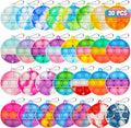 Pop Fidget Toys Bulk Its Party Favors for Kids 4-8 8-12 30 PCS Mini Pop Keychain It Sensory Fidget Toy Pack Fidgets for Classroom Prizes Students Kids Carnival Birthday Goodie Bag Stuffers Fillers