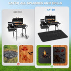 Large 60 x 40 inch Under Grill Mats for Outdoor Grill, Double-Sided Fireproof Deck Patio Protector Mat, Waterproof Oil-Proof BBQ Floor Pad Indoor Fire Pit Fireplace Mat