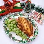 WDF 50Pack Christmas Paper Plates - 10" x 12" Oval Winter Paper Plates/Christmas Plates Disposable - Christmas Dinner Plates Disposable Platter Heavy Duty for Happy Christmas Serving Tray