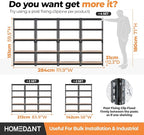HOMEDANT 28"W x 12.3"D x 59.5"H 5-tier Boltless Metal Shelving Unit Adjustable Garage Storage Utility Rack Heavy Duty Shelves Organization Multipurpose Shelf Warehouse Kitchen Living Room pantry 4Pack
