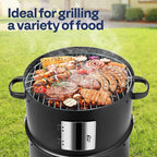 VIVOHOME 3-in-1 Vertical Charcoal Smoker, BBQ Smoker Grill with Built-in Thermometer, Air Vent, and 2 Access Doors, Idea for Parties, Backyard, Barbecues