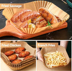 10 Inch Air Fryer Liners Disposable, 200Pcs Air Fryer Paper Liners, Oil-Proof & High-Temperature Resistant Parchment Baking Paper for Air Fryer, Microwave and Oven（Bottom Is 9 Inch）