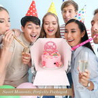 Cakebon Cake Boxes with Boards - 10 Inch Round Cake Drum Black - Box With Window for Birthdays, Weddings and Parties (1pc Each, 2pcs Total)