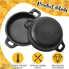 Mini Cast Iron Skillets 5 x 5 x 1.3 Inch Cast Iron Pan Small Ramekin Set Black Casserole Dish Cookware Oven Safe Mini Skillets for Kitchen Indoor Outdoor Picnic (8 Pack)