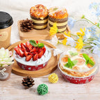 Beasea Mini Pie Pans with Lids Disposable, Set of 100 Pack 4” 8oz Red Aluminum Baking Foil Tins Small Round Tart Container for Individual Cupcake Cheesecake Ramekin Dessert Muffin Quiche Oven Dishes