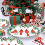 WDF 50Pack Christmas Paper Plates - 10" x 12" Oval Winter Paper Plates/Christmas Plates Disposable - Christmas Dinner Plates Disposable Platter Heavy Duty for Happy Christmas Serving Tray