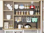 Adjustable Expanable Stackable Spice Rack Shelf Pantry Storage Organizer for Kitchen Cabinet,Countertop,Bathroom and More.Space is no Longer Limited(2Packs/Black/Large)