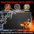 Under Grill Mats for Outdoor Grill – 60 x 40 Inch Fireproof Deck & Patio Protector, Heat Resistant BBQ Mat, Waterproof & Oil-Proof for Gas, Charcoal Grill, Smoker, Fire Pit