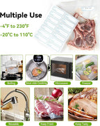 600 Vacuum Sealer Bags For Food 8x12 Inch, BPA Free Quart Freezer Sealed Bags, Compatible with All Heat Vacuum Sealers Machine, Heavy Duty, Great for vac storage, Meal Prep or Sous Vide