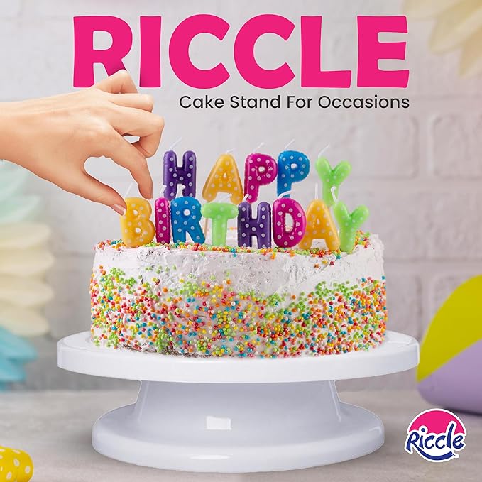 Riccle 88 pcs Cake Decorating Kit with Pink Cake Turntable - Includes 50 Disposable + 2 Reusable Piping Bags and Tips Set, 24 Icing Piping Tips, 2 Spatulas, 3 Icing Comb Scraper, Baking Supplies