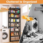 8 Tier Storage Shelves, Shelving Unit Load 400LBS Per Shelf, Adjustable and Divisible Garage Shelving, Shelving Units and Storage for Laundry Room, Pantry, Kitchen, Closet, 21.6"W x 11.8"D x 84"H