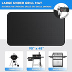 Large 90 x 48 inch Under Grill Mats for Outdoor Grill, Double-Sided Fireproof Deck Patio Protector Mat, Waterproof Oil-Proof BBQ Floor Pad Indoor Fire Pit Fireplace Mat