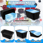 Tioncy 8 Pcs Extra Large Ice Block Molds 8 lb Reusable Ice Molds Giant Silicone Ice Tray for Ice Baths Coolers Plunge Accessories, Black