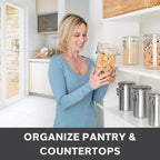 Oggi Large Clear Canister with Clamp Lid, 72 oz - Large Airtight Food Storage Container, for Kitchen & Pantry Storage of Bulk, Dry Foods, Pasta, Flour, Sugar, Coffee, Rice, Tea, Spices & Herbs