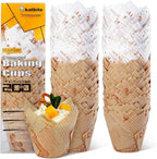 Katbite Tulip Cupcake Liners 200PCS, Muffin Baking Cupcake Liners Holders (newspaper)