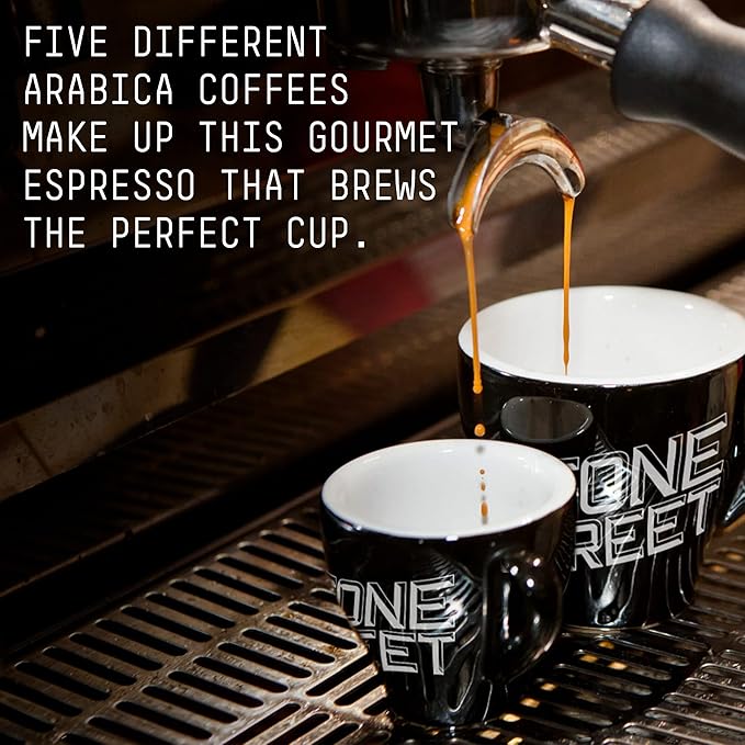 Stone Street Knee Buckling Espresso Coffee, Ground, High Caffeine Blend, Dark Roast, 5 LB