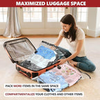 SUOCO Travel Vacuum Seal Bags for Clothing with Hand Pump, 8 XL Compression Packing Bags for Luggage Suitcase, Space Saver Storage