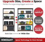 HOMEDANT 5 Tier Laminated Boltless Heavy Duty Garage Storage Adjustable Wide Size Metal Shelving Unit Utility Rack Shelves Organization Multipurpose Shelf Shed Warehouse 47.7"W x 24.1"D x 71.3"H 2Pack